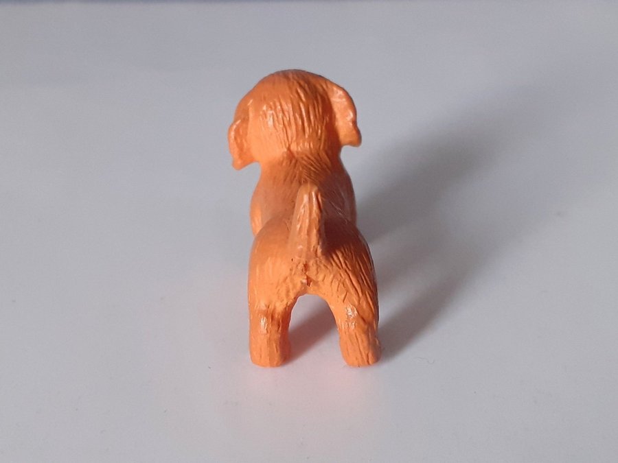 Söt Mini Hund Brun / Orange i plast till lantgård Djur Leksaksdjur Miniatyr