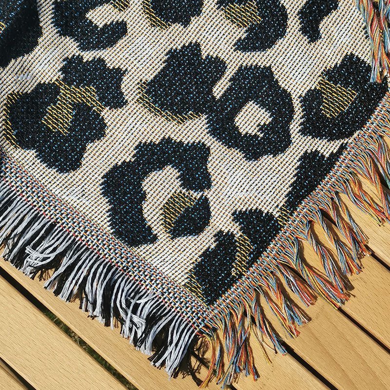 Leopard print Nordic dustproof sofa blanket camping carpet tapestry130*180cm