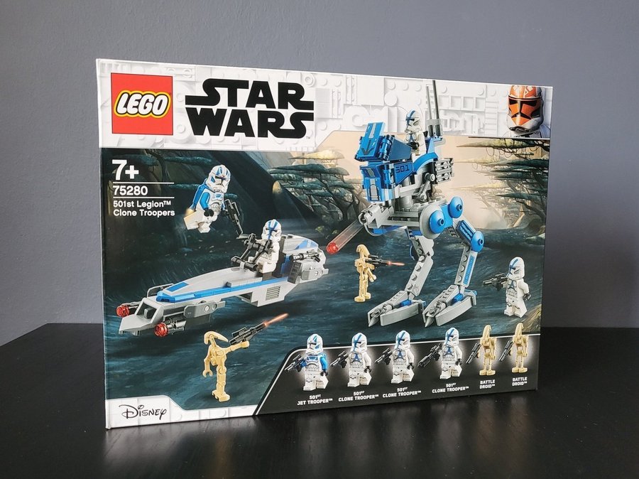 Oöppnad Lego Star Wars 75280 501st Legion Clone Troopers Battle Pack Set