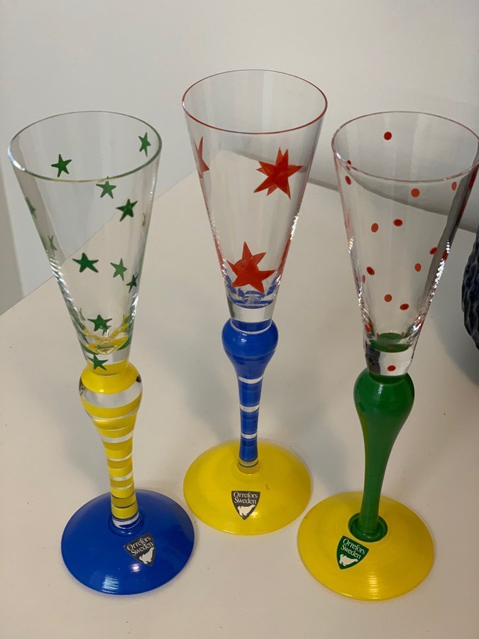 Anne Nilsson Clown Oreffors snapsglas 5 st, signerade