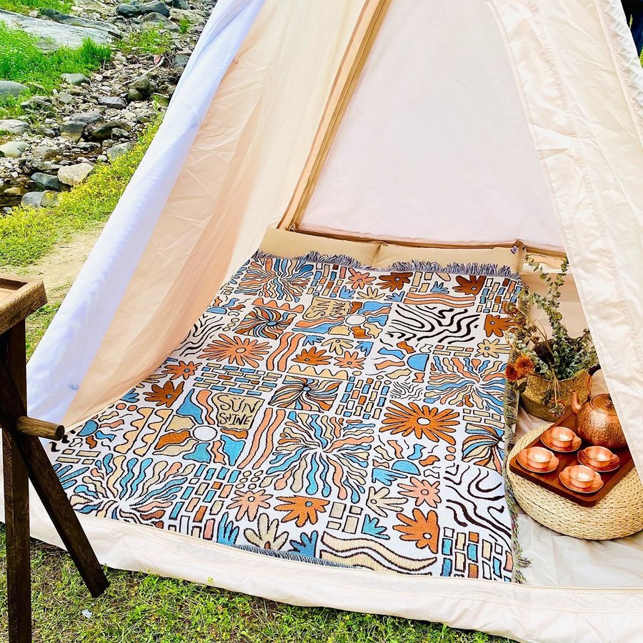 INS Bohemian outdoor tent carpet sofa dustproof blanket tapestry130*160cm