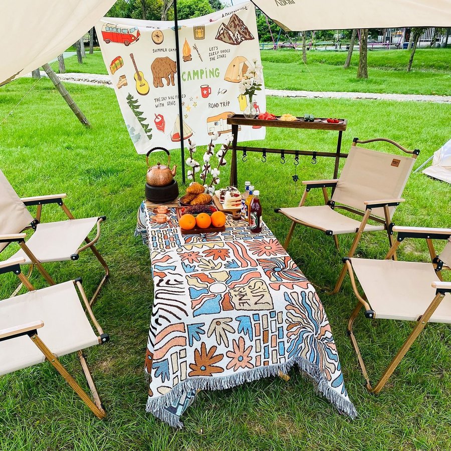 INS Bohemian outdoor tent carpet sofa dustproof blanket tapestry130*160cm