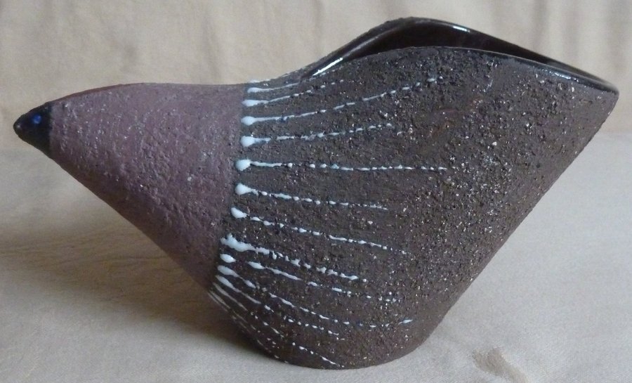 Höna i stengods L 19cm H 10cm THO Nittsjö keramik 60-tal