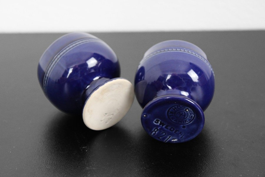 Höganäs Keramik | Blå Pärlband | Äggkoppar | 2 st