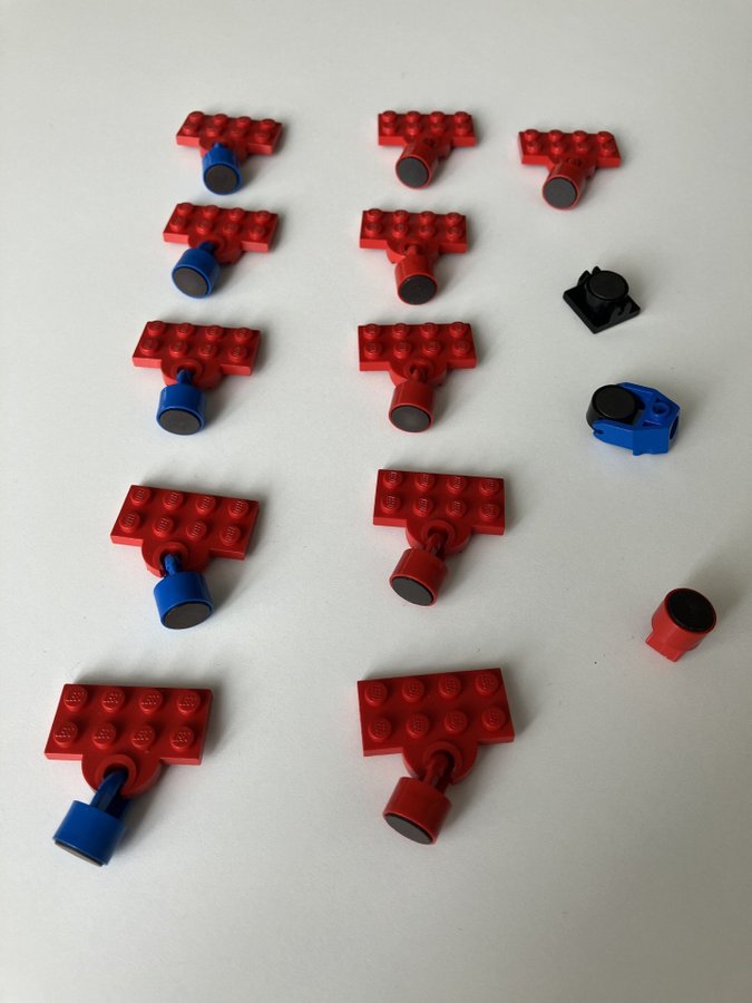 Lego Vintage Tågdelar Magneter Röda Blå Kopplingar City Classic Reservdelar