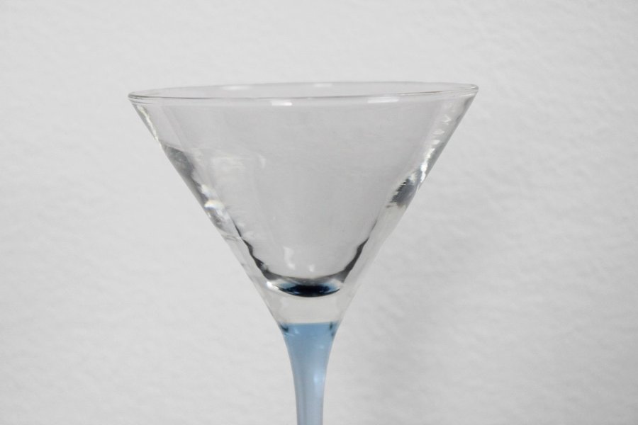 Martini/Cocktailglas | Ljusblå Fot