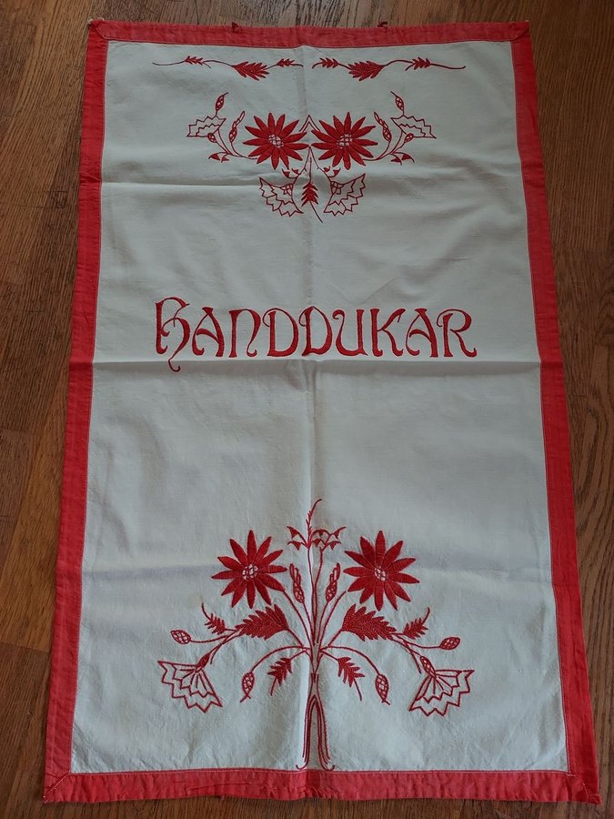 Paradhandduk 40-tal JUL Handbroderad Bredd 505 cm/Längd 815 cm