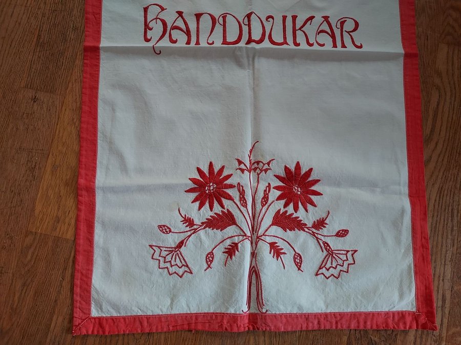 Paradhandduk 40-tal JUL Handbroderad Bredd 505 cm/Längd 815 cm