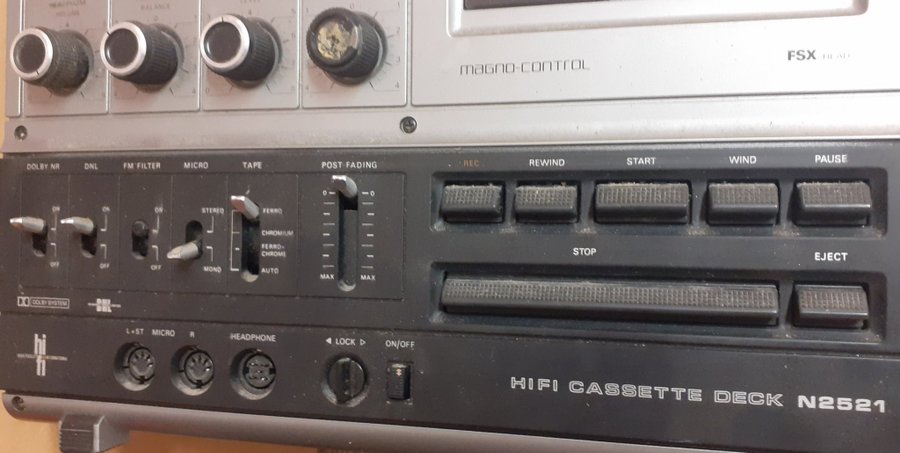 Stereo Dolby n2521 philips 70 talet vintage hi fi compact cassette deck