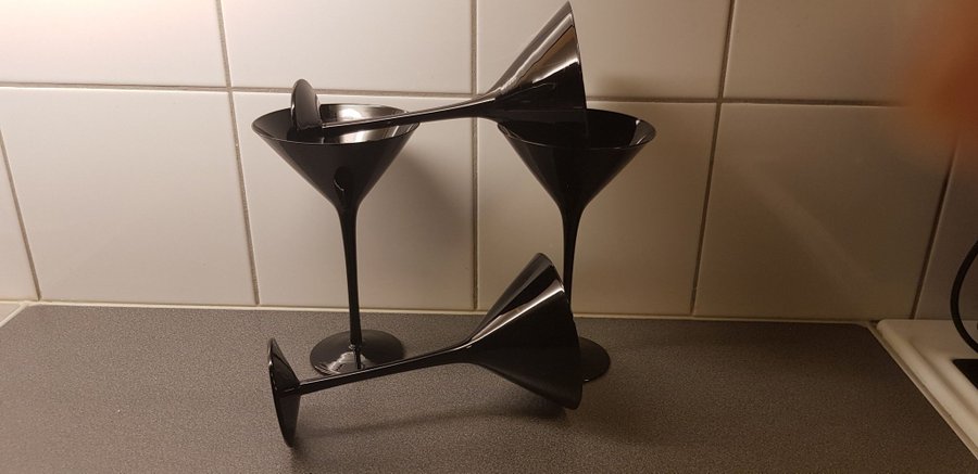 4 st svart cocktailglas