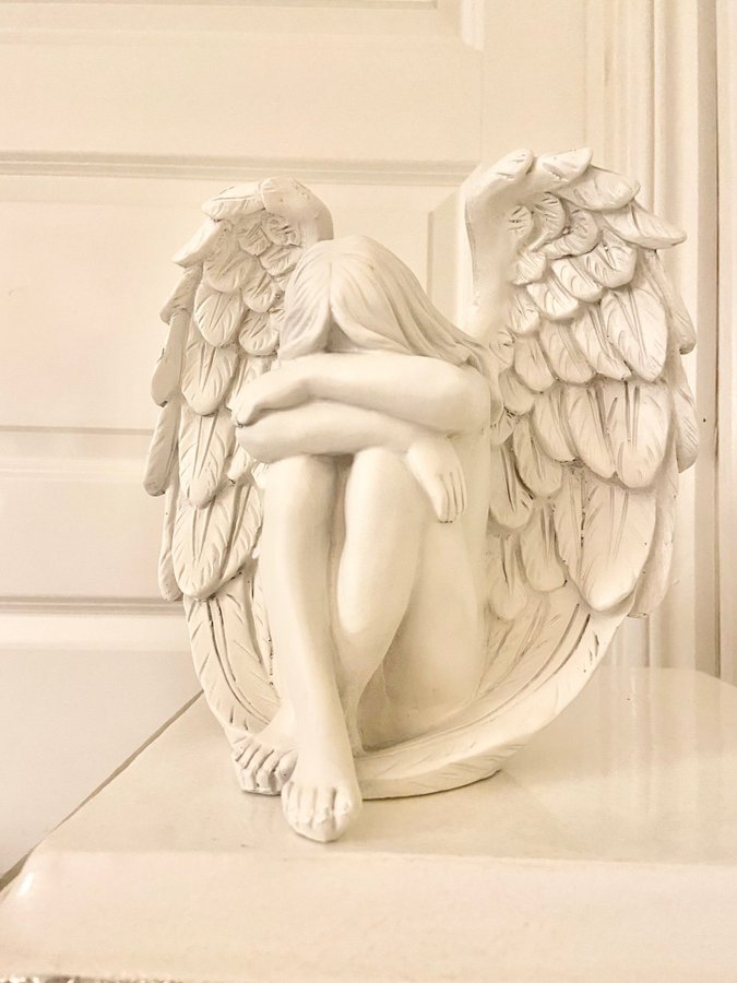 Agora Design Eden Ängel 23x23cm Polystone Ledsen Sorgsen Angel Shabby Chic