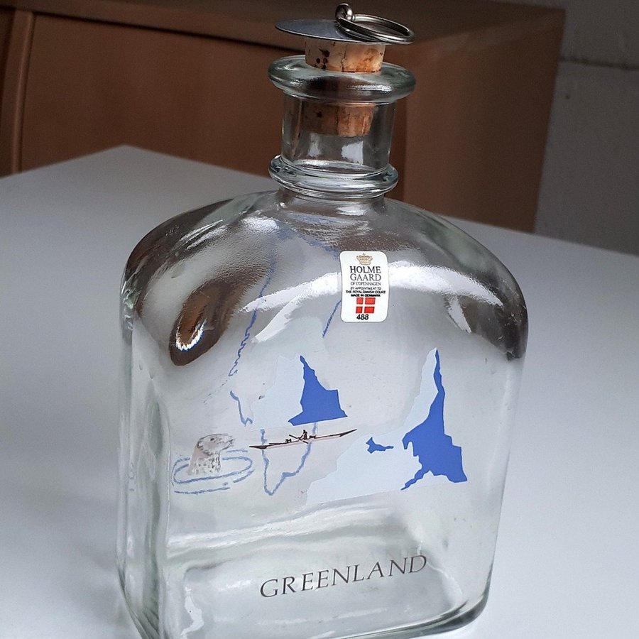 Very Rare Grønland Dramflaske, Glas Karaffel. MICHAEL BANG. Holmegaard. Grönland