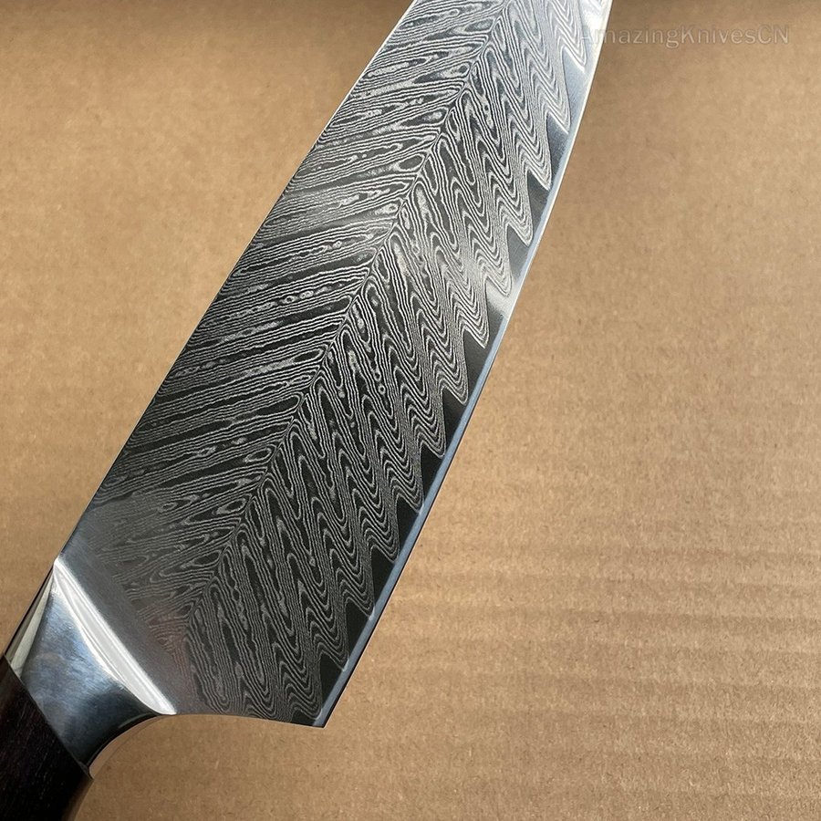 Kockkniv Japansk AUS-10 Damascus stålköksknivar av hög kvalitet Gyuto - A0739