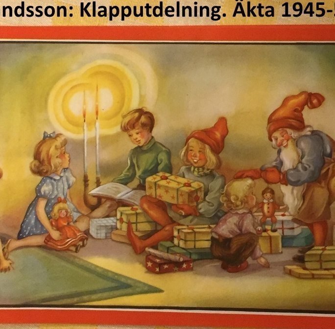 Britt-Lis: Klapputdelning Äkta 1940-tal Liten pappersbonad Julbonad 20x40cm