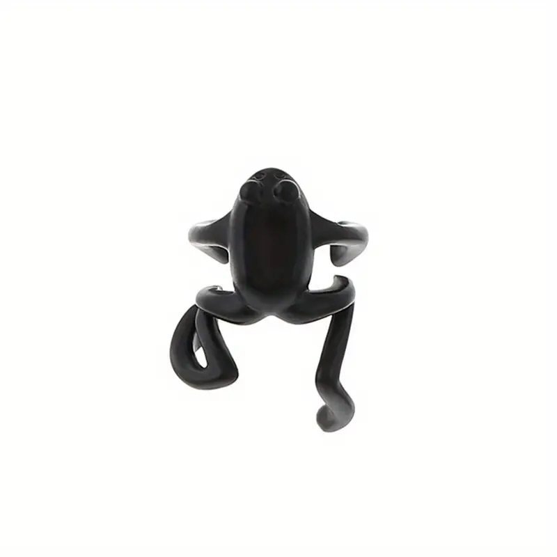 1st sött öron örhänge groda bohemisk cuff justerbar frog öronsmycke clip black