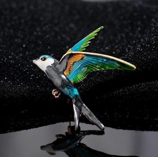 Elegant brosch fågel brooch pin Hussvala svala svalor bird natur trädgård fåglar