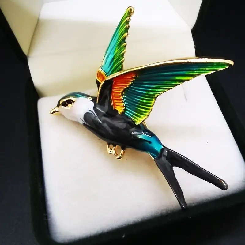 Elegant brosch fågel brooch pin Hussvala svala svalor bird natur trädgård fåglar