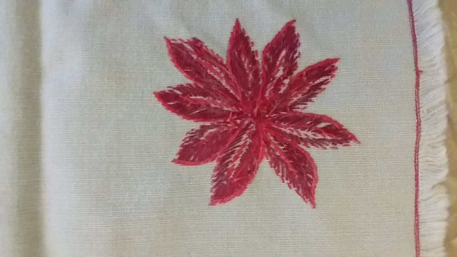 duk JUL handbroderad 45x47 cm !