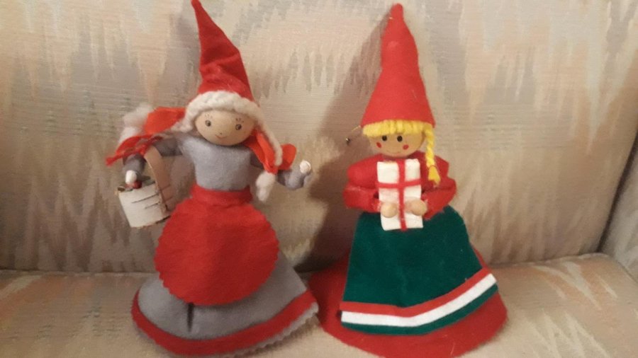 tomte 2 flickor HANTVERK 80-tal !