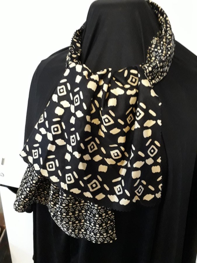 scarf TRICEL 60-tal SVART/BEIGE !