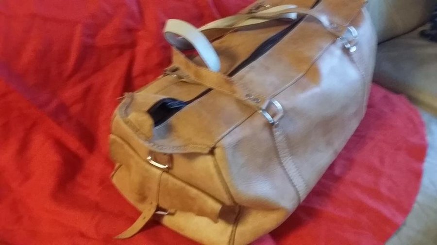 Väska Bag NATUR läder Höjd ca 25 cm/Längd 40 cm