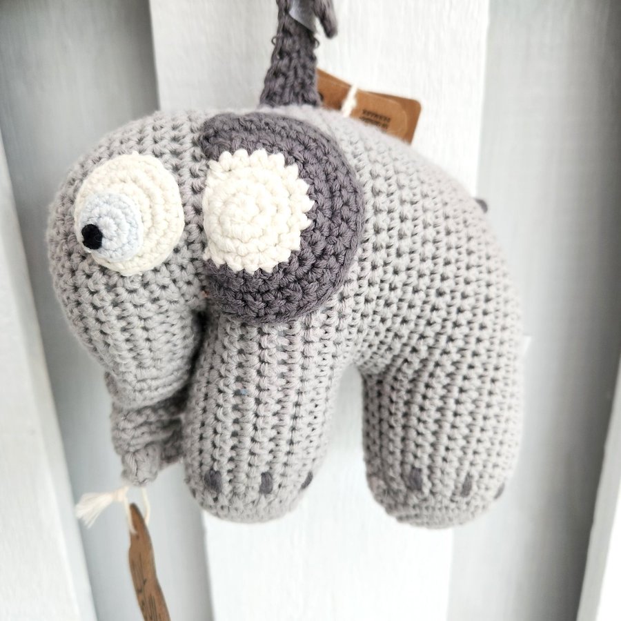 Sebra Handmade Crochet Music Toy "Fanto the Elephant"