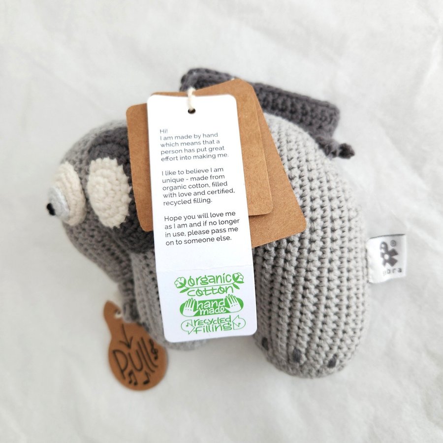 Sebra Handmade Crochet Music Toy "Fanto the Elephant"