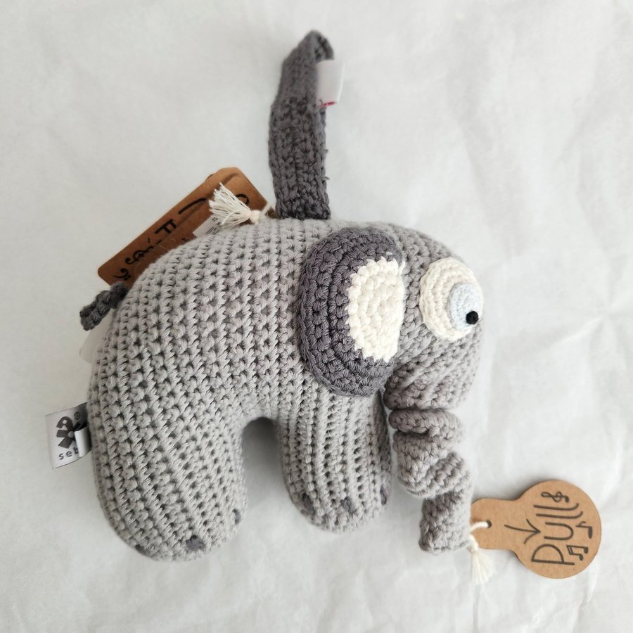 Sebra Handmade Crochet Music Toy "Fanto the Elephant"