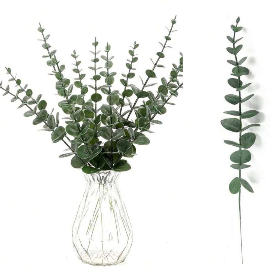 10 nya långa gröna Eucalyptus blad kvistar big 38 cm