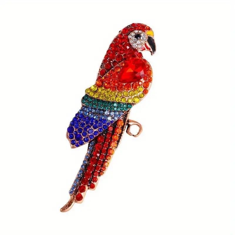 Stor elegant exotisk brosch papegoja fågel brooch regnbåge pin djungel parrot