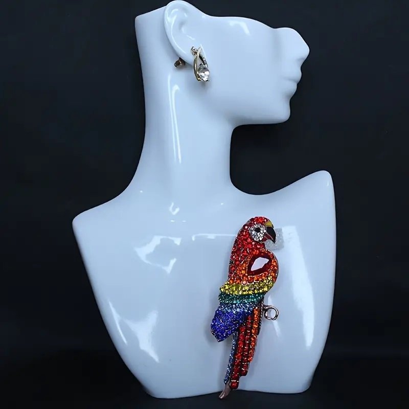 Stor elegant exotisk brosch papegoja fågel brooch regnbåge pin djungel parrot