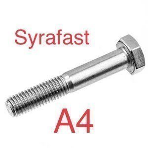 Rostfri 6- kantsskruv M6S UNC 1/4x64/70/76 mm Sortiment