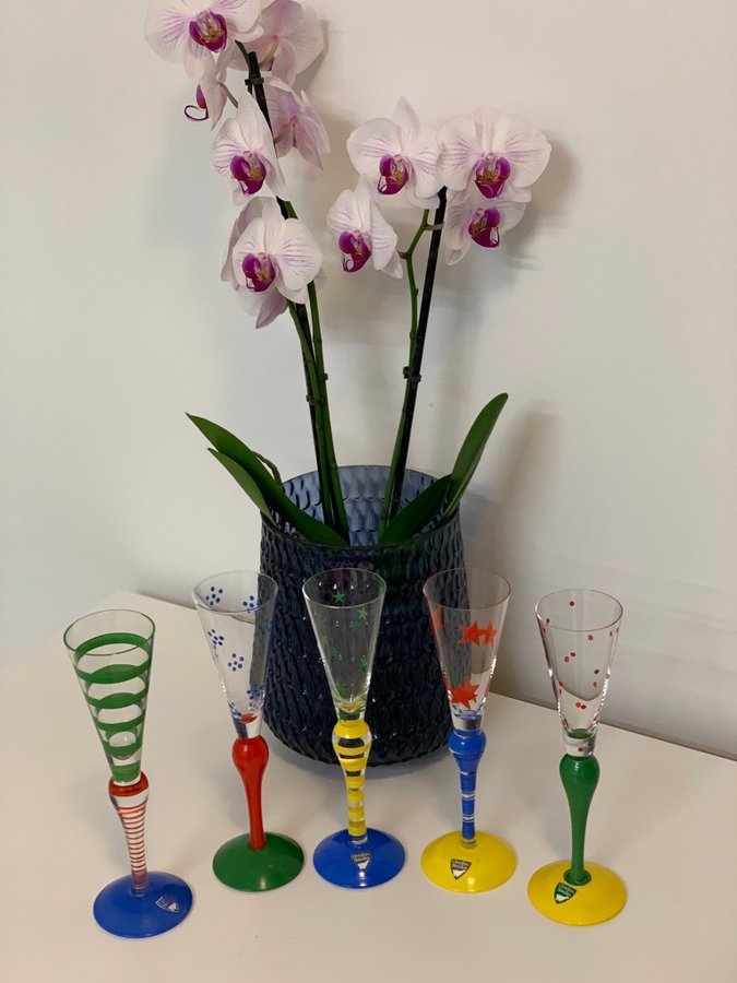 Anne Nilsson Clown Oreffors snapsglas 5 st signerade