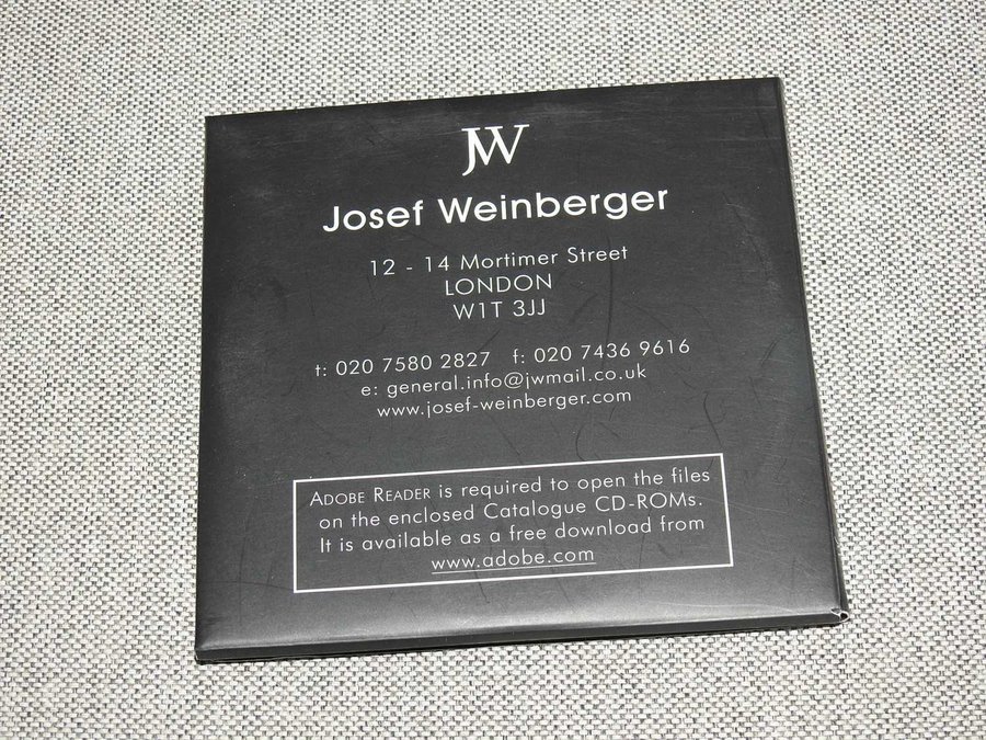 Josef Weinberger Theatre and Music CD ROM Catalogue 2007