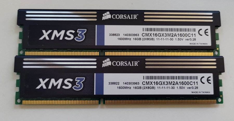 16GB (2x8GB) DDR3-1600 MHz Corsair XMS3 Low Profile CMX16GX3M2A1600C11 1600MHz
