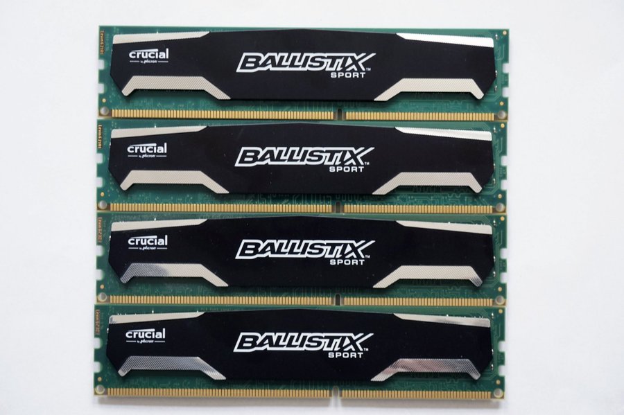 16GB (4x4GB) DDR3-1600 Crucial Ballistix Sport Low Profile