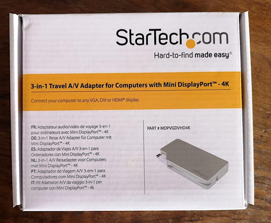 StarTech 3-in-1 Travel A7V Adapter till VGA, DVI, HDMI display Port -4K