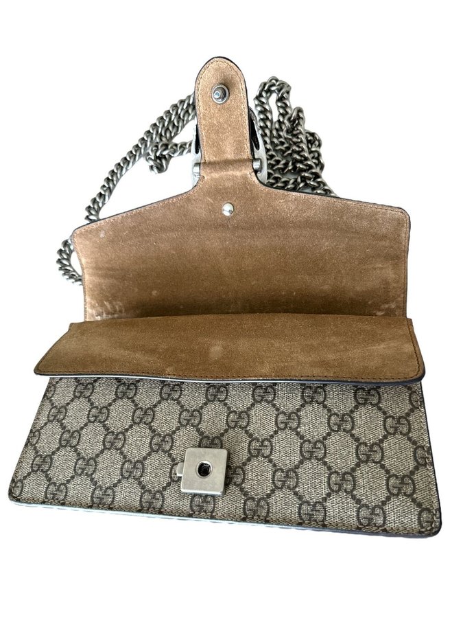 Gucci Dionysus Small Shoulder Bag GG Supreme Beige