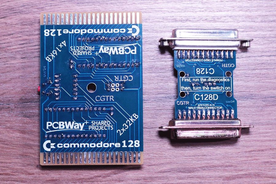 C128 Diagnostics cartridge och tangentbord dongel keyboard dongle commodore 128