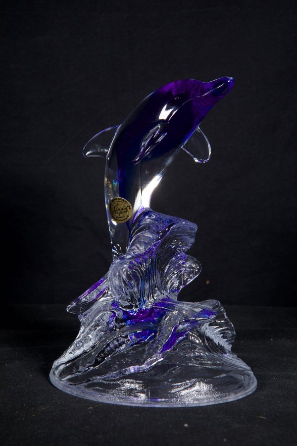 SKULPTUR 24% blykristall Cristal D´Arques Frankrike Delfin