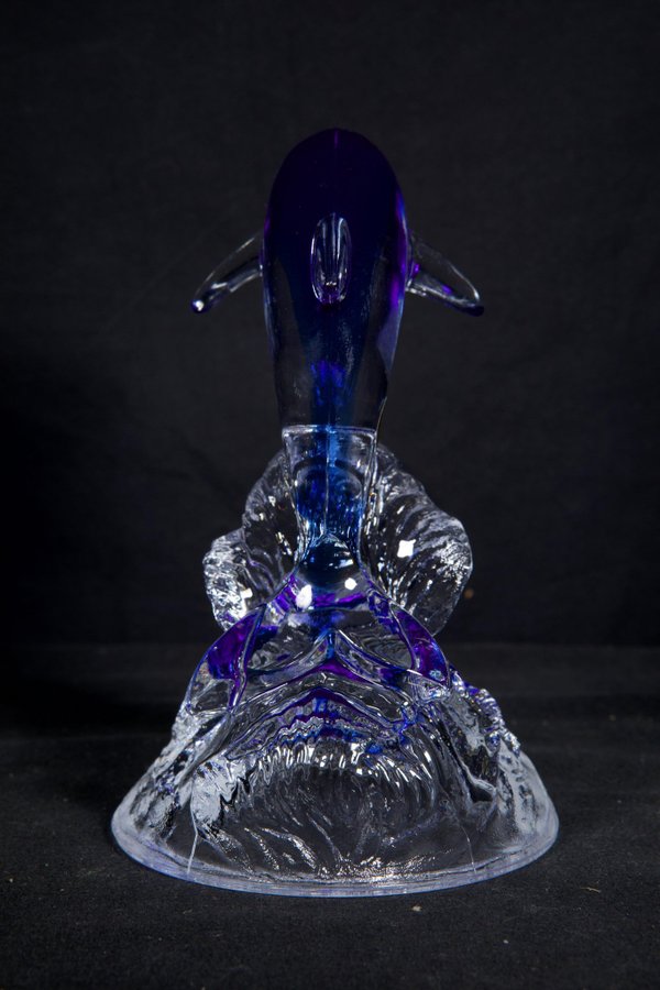 SKULPTUR 24% blykristall Cristal D´Arques Frankrike Delfin