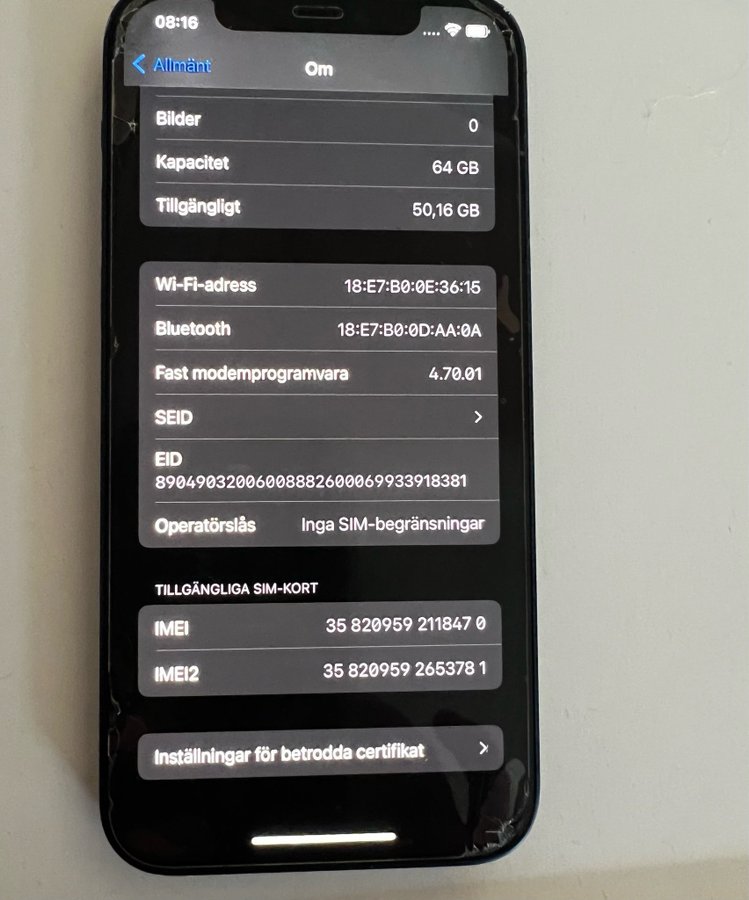 iPhone 12  blå 64GB