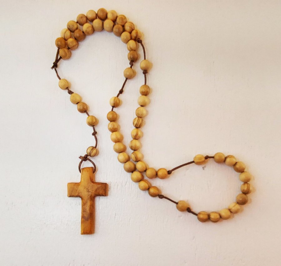 Rosary Handmade SP wood Rosary Cross olive wood No Necklace