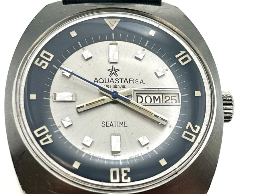 Aquastar Seatime Geneve Watch Diver 200 m Automatic Watch for Men
