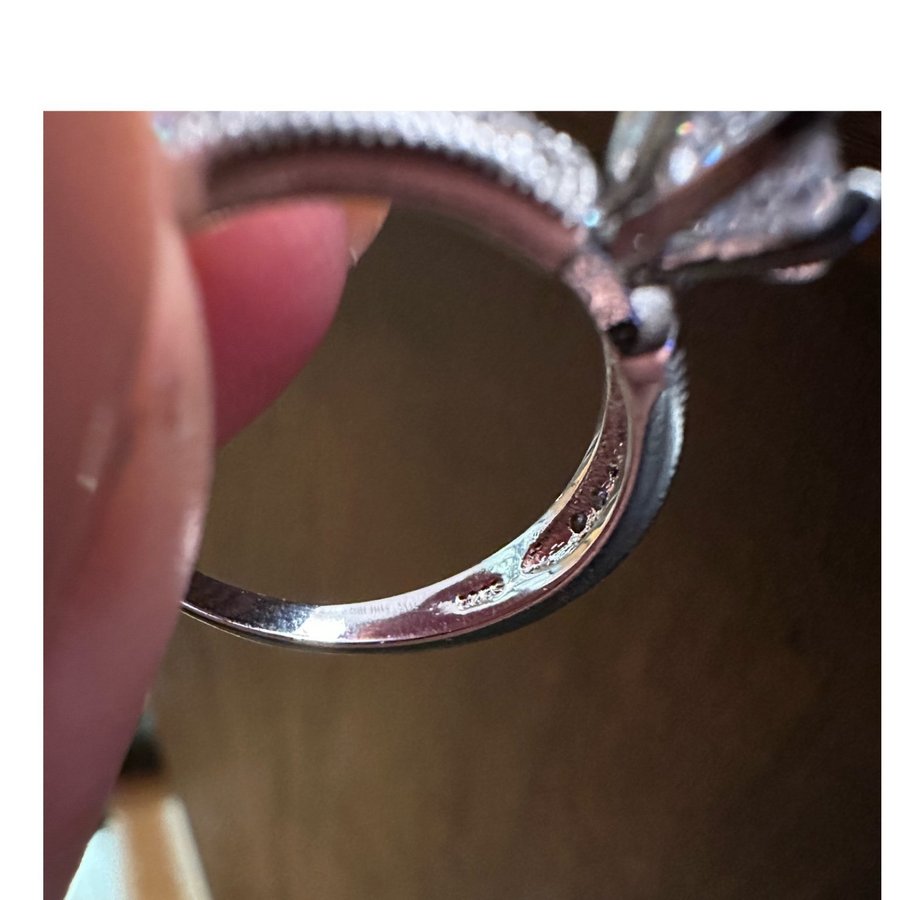 Ny ring i silver 925 pläterade förlovnings ring str 18mm