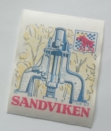 *** OK-HAMMAREN SANDVIKEN MYCKET OVANLIGT TYGMÄRKE fr 1940-Talet ***