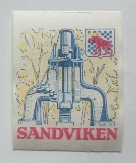 *** OK-HAMMAREN SANDVIKEN MYCKET OVANLIGT TYGMÄRKE fr 1940-Talet ***