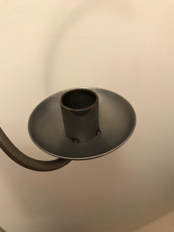 Spiralljusstake snurrande grå metall höjd 80 cm inredning design NY!
