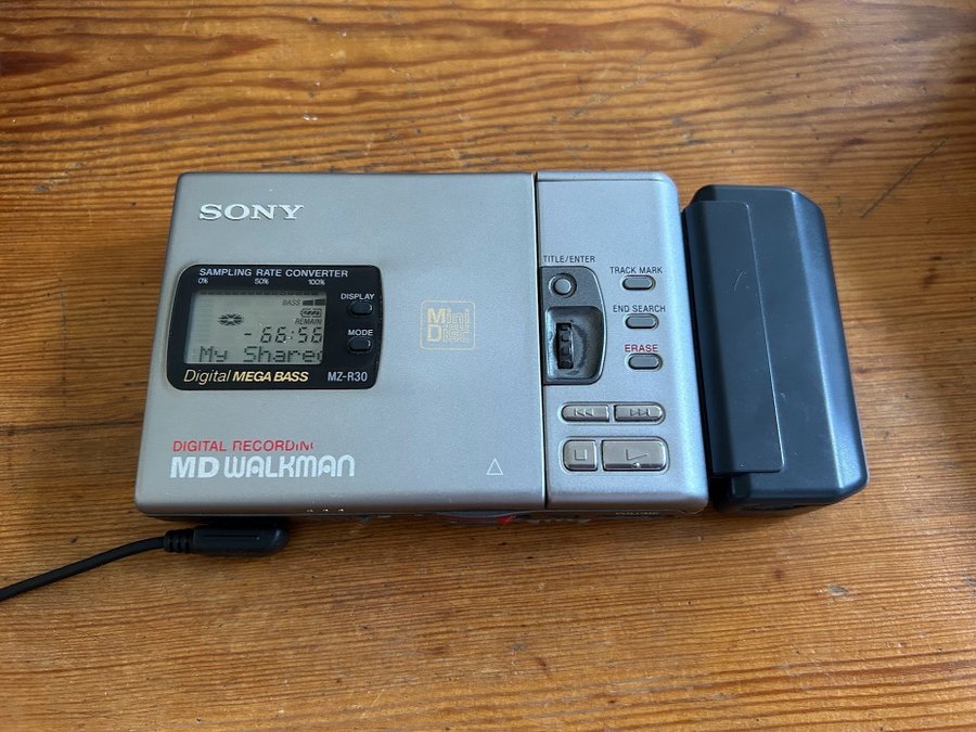 Sony MZ-R30 Minidiscspelare med inspelningsmöjligheter - Vintage 1996