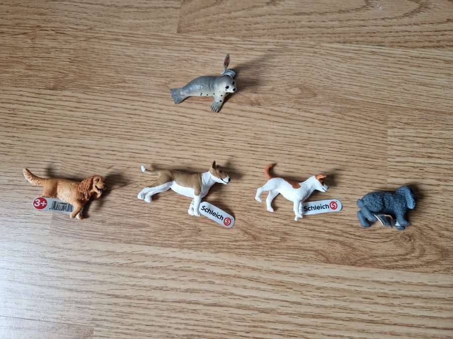 Schleich djur nya hund kanin säl hundar